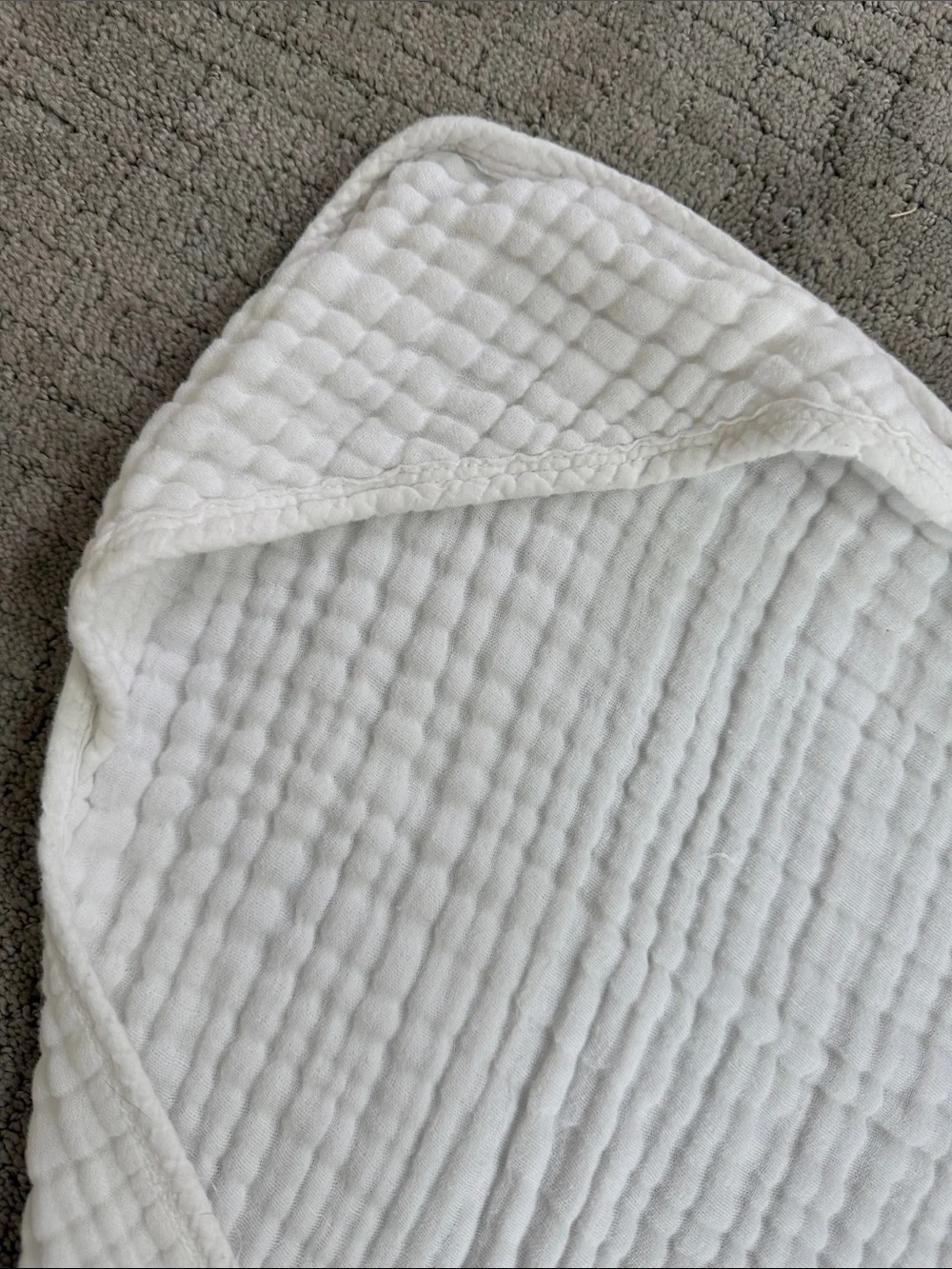 Baby White Muslin Hooded Towel